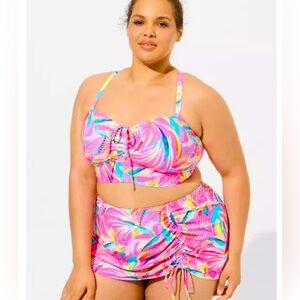 NWT TORRID Brand New 2-Piece Bikini Set Pink Yellow Design Size 4X (26)
